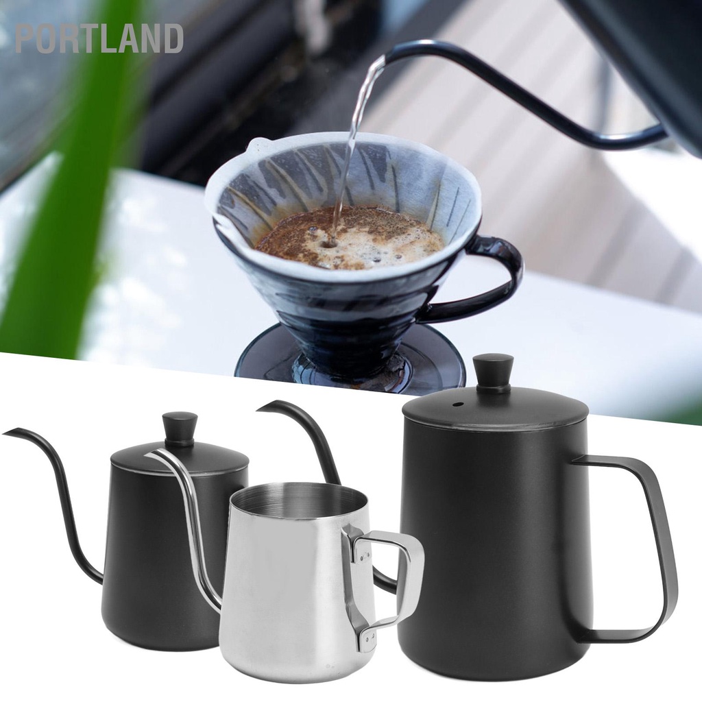 Portland Rót Ấm Siêu Tốc Cà Phê Vòi Dài Hẹp Cổ Ngỗng Inox 304 Đổ Trà Nhỏ Giọt Bình Bằng Tay