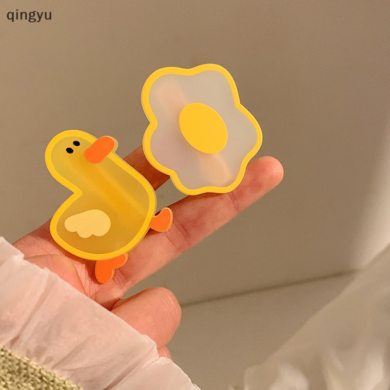 Kẹp Tóc Nhựa Hình Vịt Hoạt Hình Màu Vàng Phong Cách Hàn Quốc Dễ Thương Cho Bé Gái