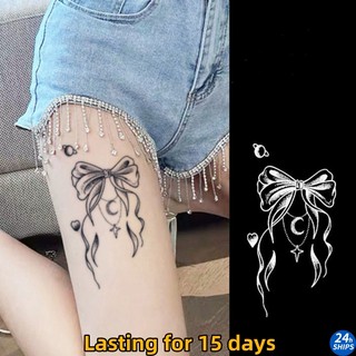 Hình Xăm Dán Tạm Thời 15 Ngày Chống Thấm Nước Hình Nơ Và Mặt Trăng Dễ Thương