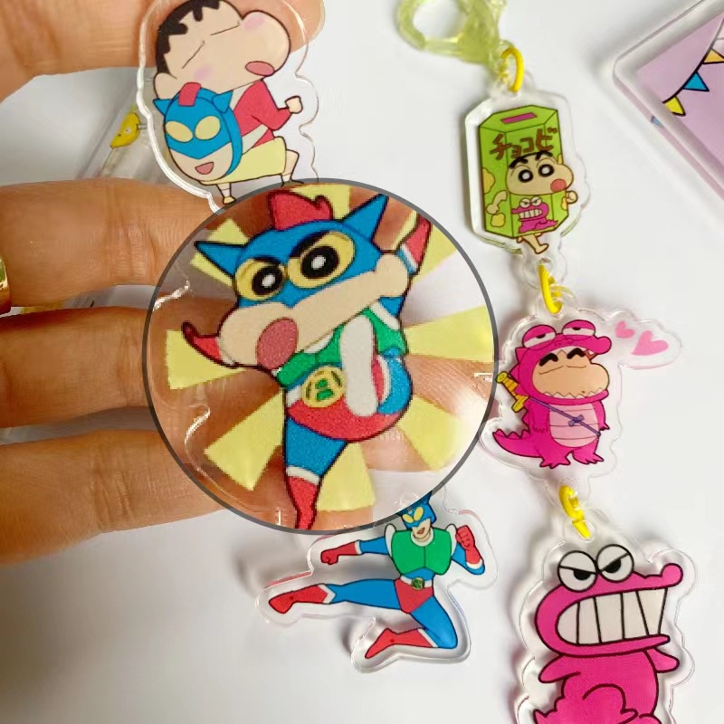 Móc Khóa Hình Cậu Bé Bút Chì / Siêu Nhân shin-chan Bằng acrylic Có Thể Treo Làm Quà Tặng