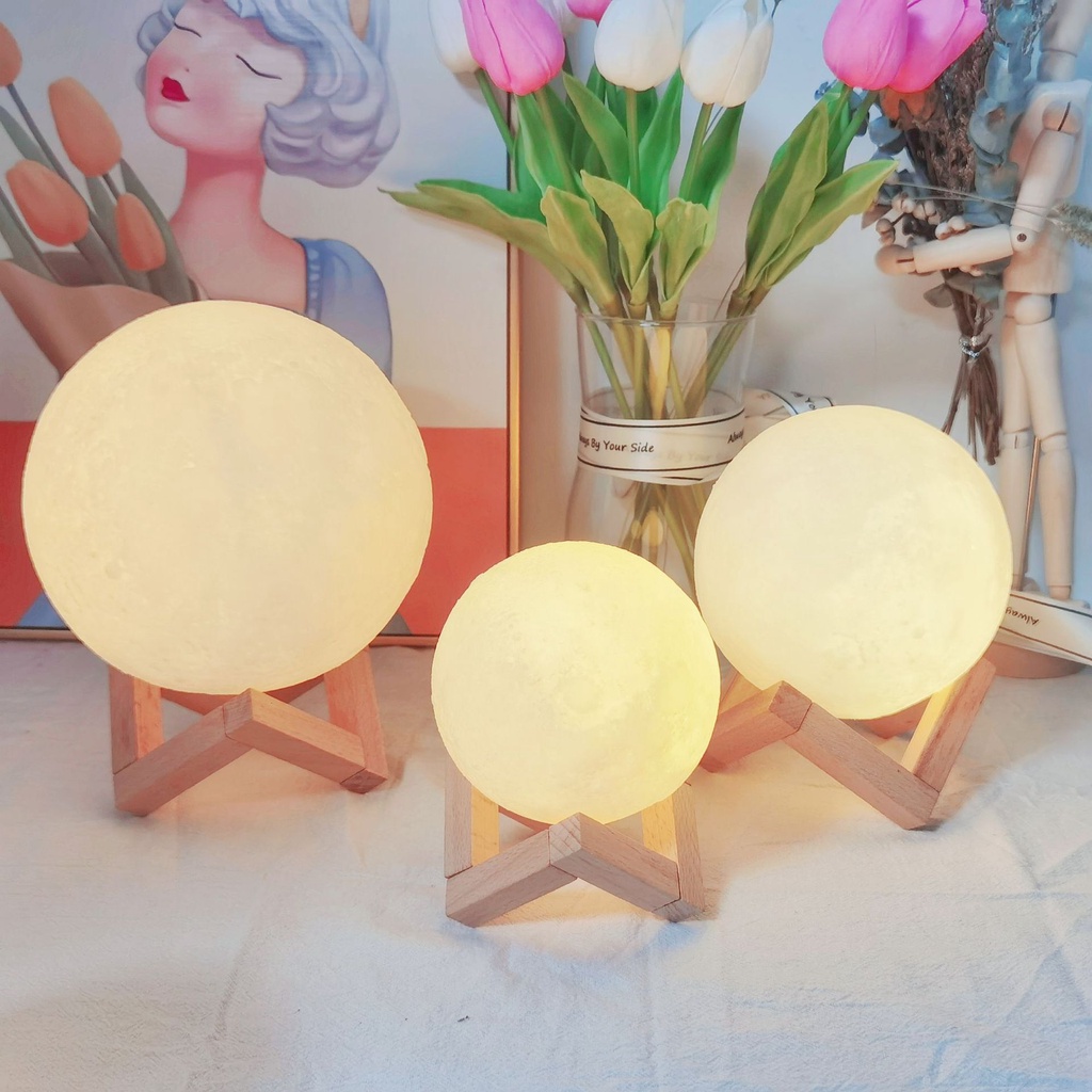 Đèn Ngủ Hình Mặt Trăng 3d diy Sáng Tạo Cho Bé