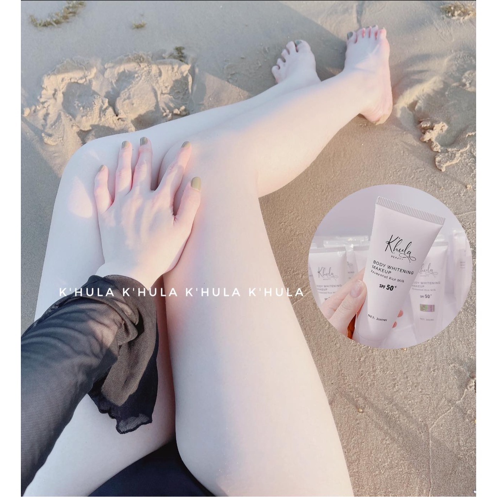 Kem body makeup K’hula - Dòng Kem makeup body có dưỡng, chống nắng SPF50+, nâng tone tức thì tuýp 150ml - KHULA