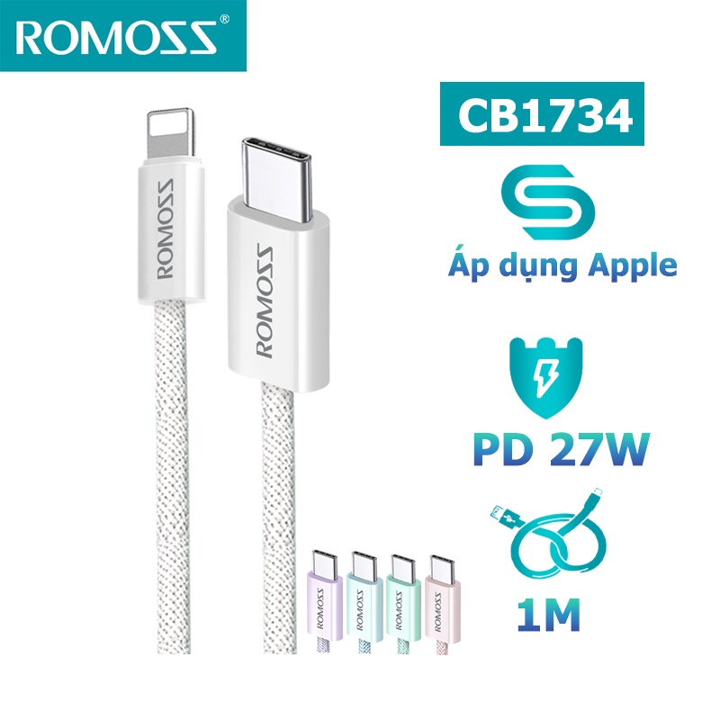 Cáp sạc nhanh Romoss CB1734 dài 1m chất lượng cao