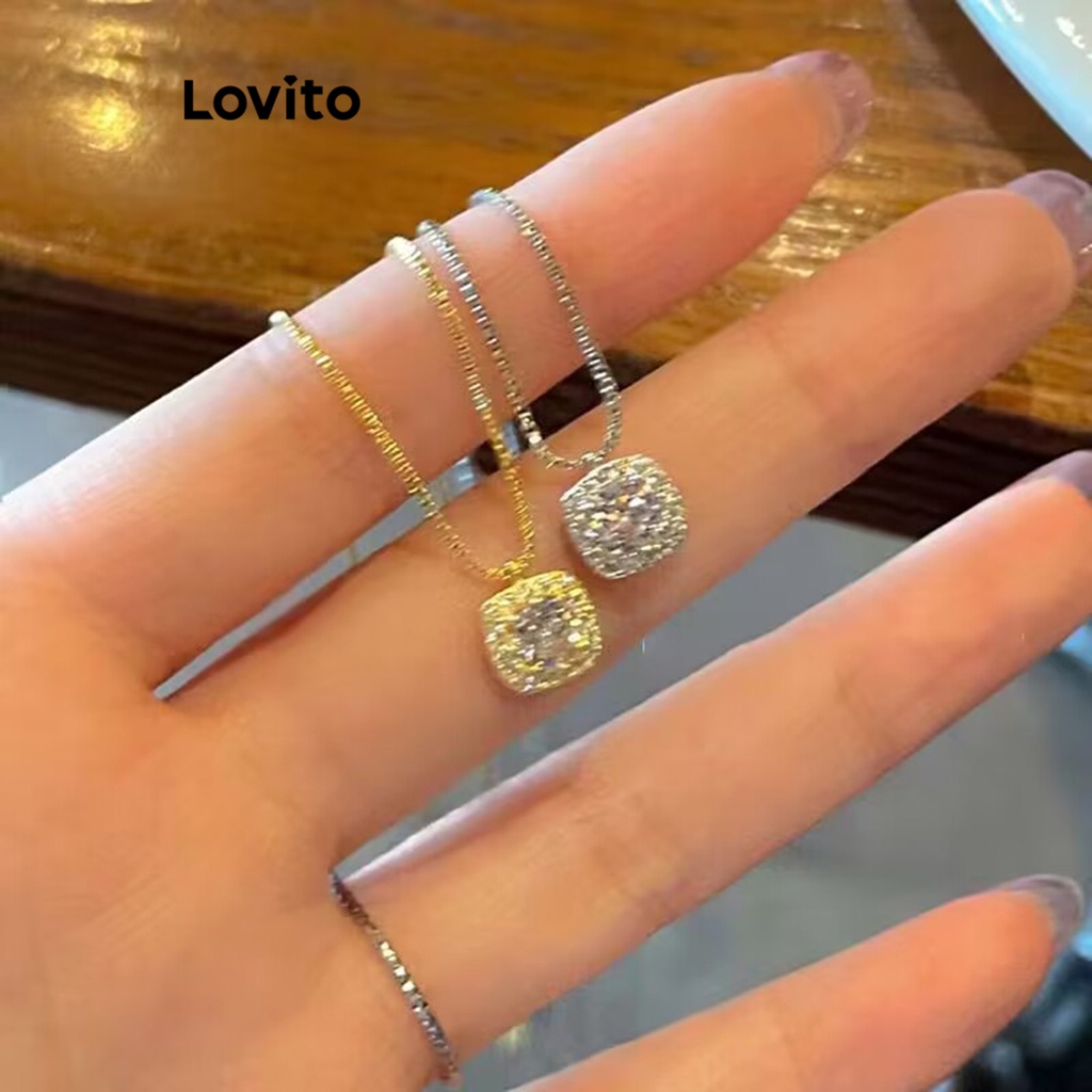 Vòng cổ Lovito kim loại màu trơn thường ngày cho nữ LFA02044