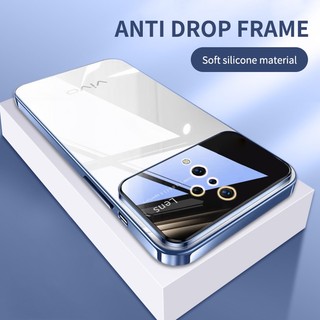 Sang Trọng Ốp Điện Thoại Silicon Mềm Trong Suốt Mạ Điện Chống Sốc Bảo Vệ Ống Kính Cho vivo s1 pro v17 y9s Sự Bảo Vệ