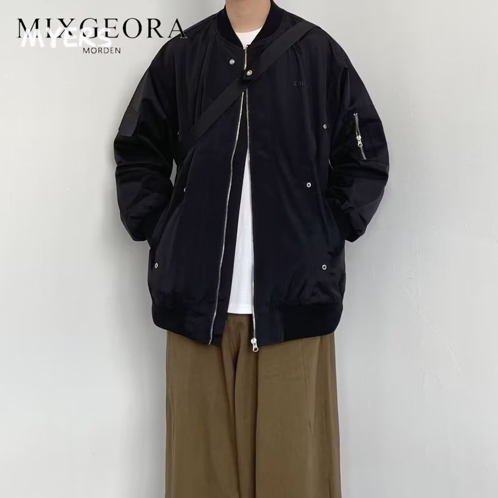 Myers Áo khoác nam và nữ chất lượng cao áo_khoác Zip rộng thoải mái 2023 NEW MJK2300CXB 41Z231013