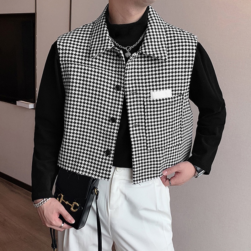 INCERUN Áo Thun Ba Lỗ Sọc Ca Rô Thời Trang Cá Tính Cho Nam