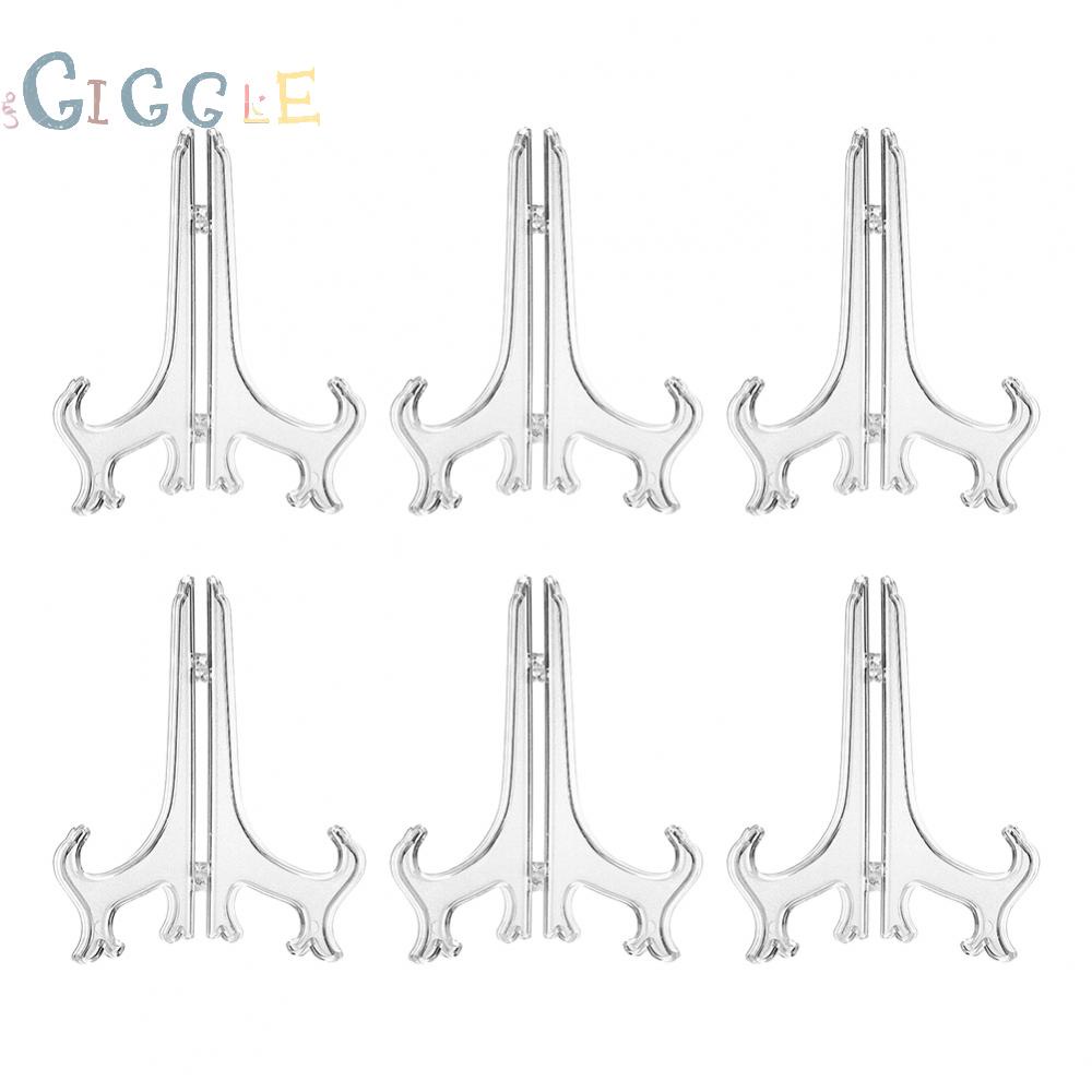 【GIGGLE】Tray Rack Plastic Plate Holder Display Stand Easel Transparent Decorative