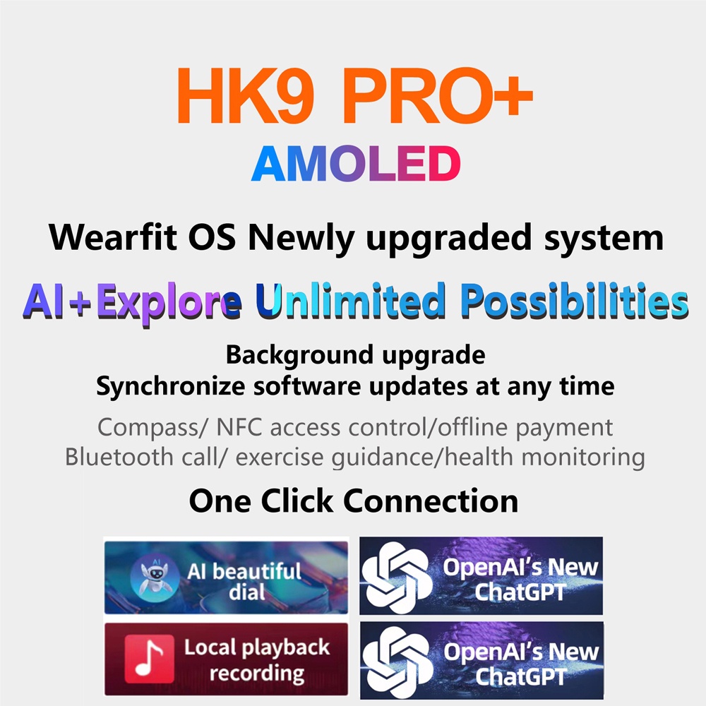Amoled Đồng Hồ Thông Minh hk9 pro plus ultra 2 2gb hk8 pro max gen2 9 nfc Chất Lượng Cao