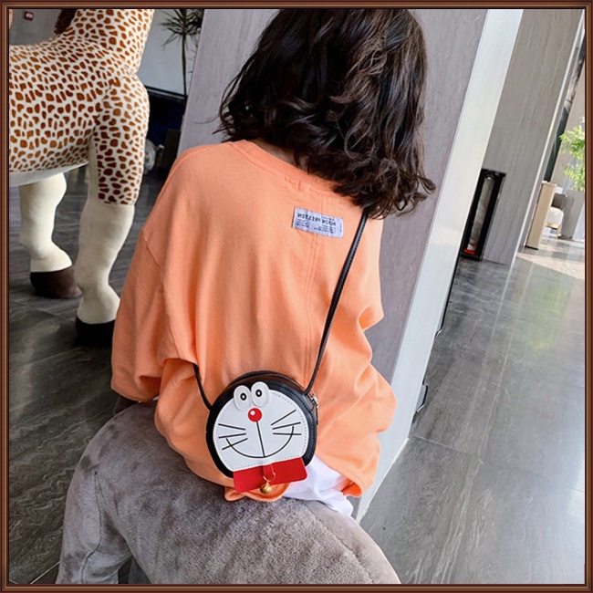 Túi Da pu Đeo Chéo In Hình doraemon Dễ Thương Cho Bé