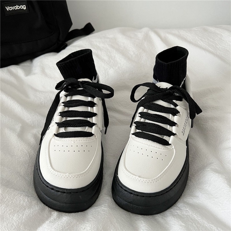 Black and White Panda Sneaker Ban Giày Casual Trọng lượng nhẹ Giày Thể Thao Da Phong Cách harajuku Nhật Bản Cho Nữ