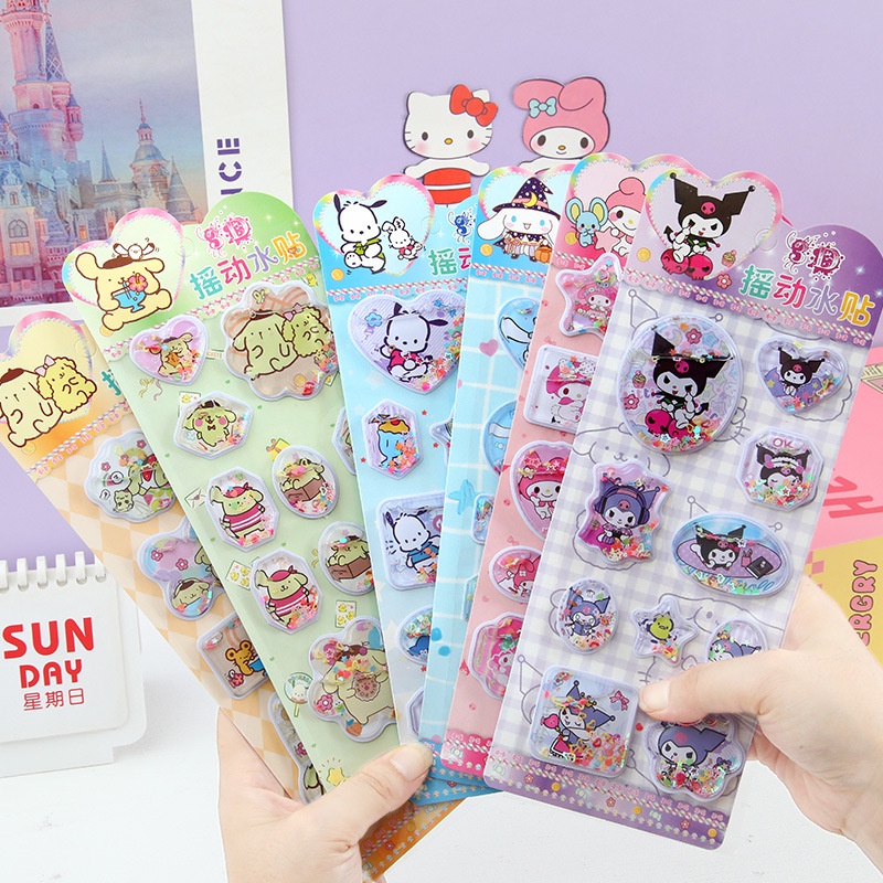Hoạt Hình Miếng Dán Họa Tiết Bình Nước 3d Lắc Lư Dễ Thương diy tz068