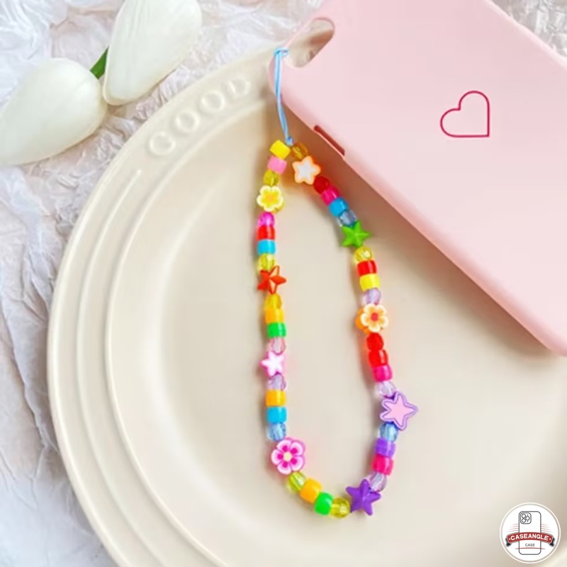 Chuỗi Hạt acrylic Thủ Công Nhiều Màu Sắc Chống Thất Lạc Thời Trang Nữ Tính Kèm Dây Đeo Điện Thoại