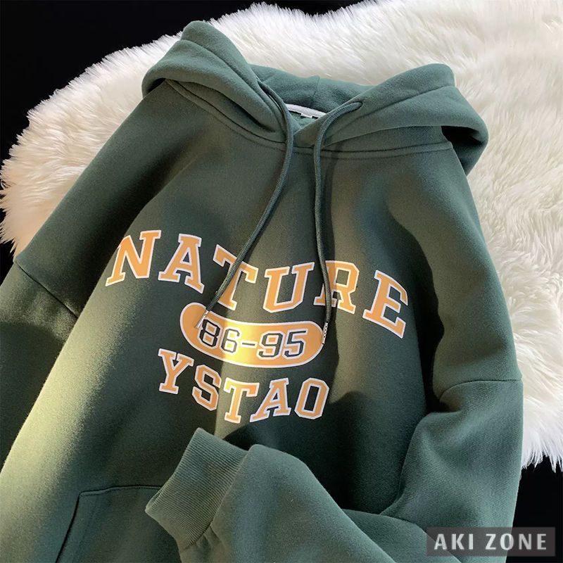 Áo hoodie Dáng Rộng Thời Trang Thu Xuân Phong Cách retro Mỹ Cho Nam