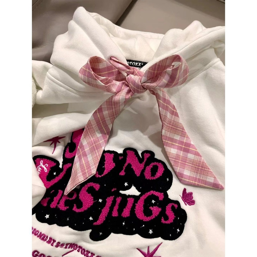 Áo Hoodie Dáng Rộng plus size Phong Cách retro Cho Nữ