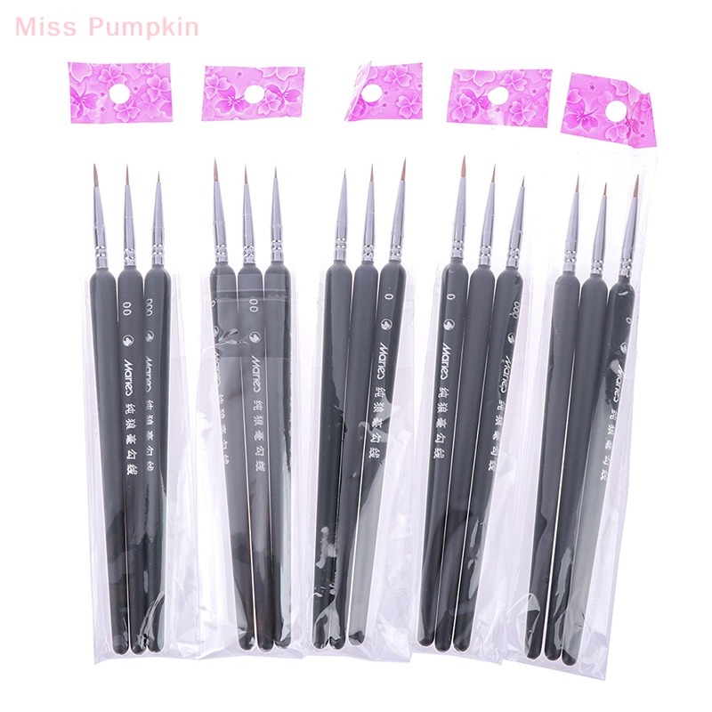 Set 3 Cọ Trang Điểm Lông Sói Mini Chuyên Nghiệp 0 / 00 / 000