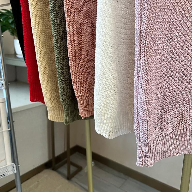 Áo sweater Dệt Kim Tay Ngắn Vải Lụa Lạnh Mỏng Thời Trang Mùa Hè 2023 Phong Cách Pháp Cho Nữ