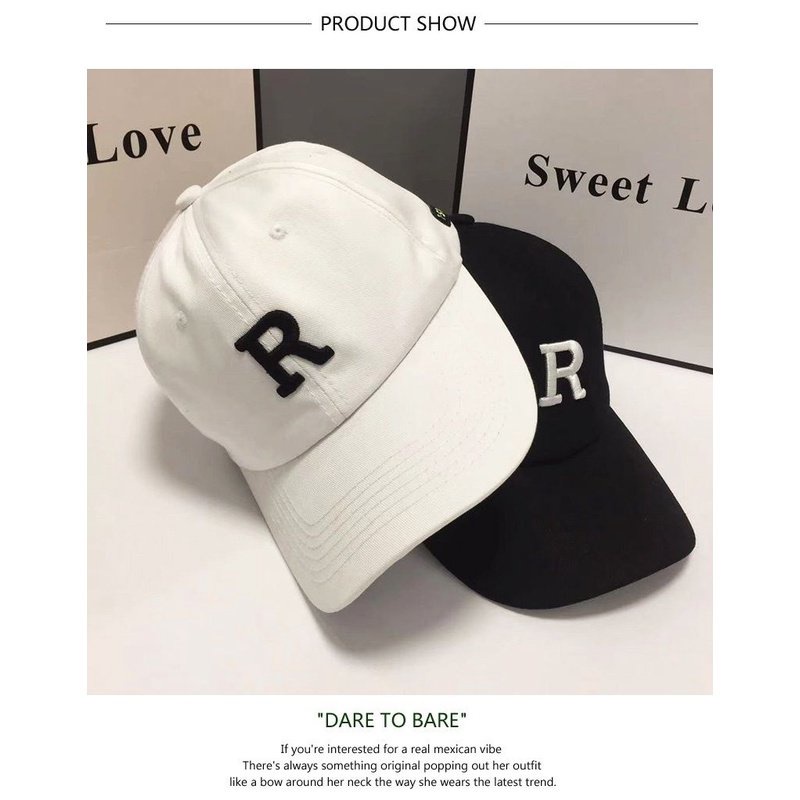 Mũ Lưỡi Trai Thêu Chữ Phong Cách Đường Phố Hàn Quốc Cá Tính Cho Nam Và Nữ
