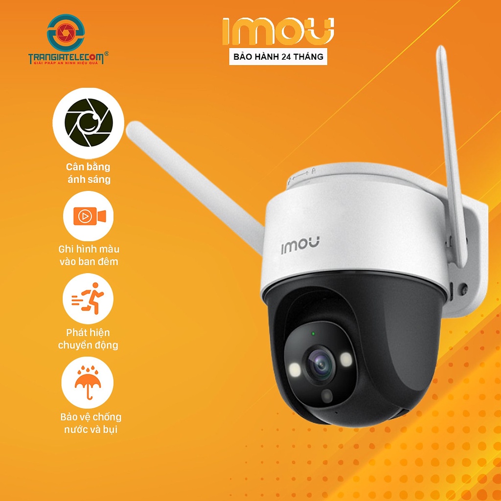 Camera Wifi không dây ngoài trời IMOU  S42FP có màu ban đêm, xoay 360 độ - Hàng chính hãng