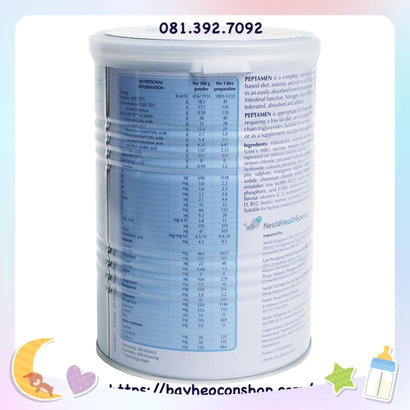 Sản phẩm dinh dưỡng y học Nestlé Peptamen 400g