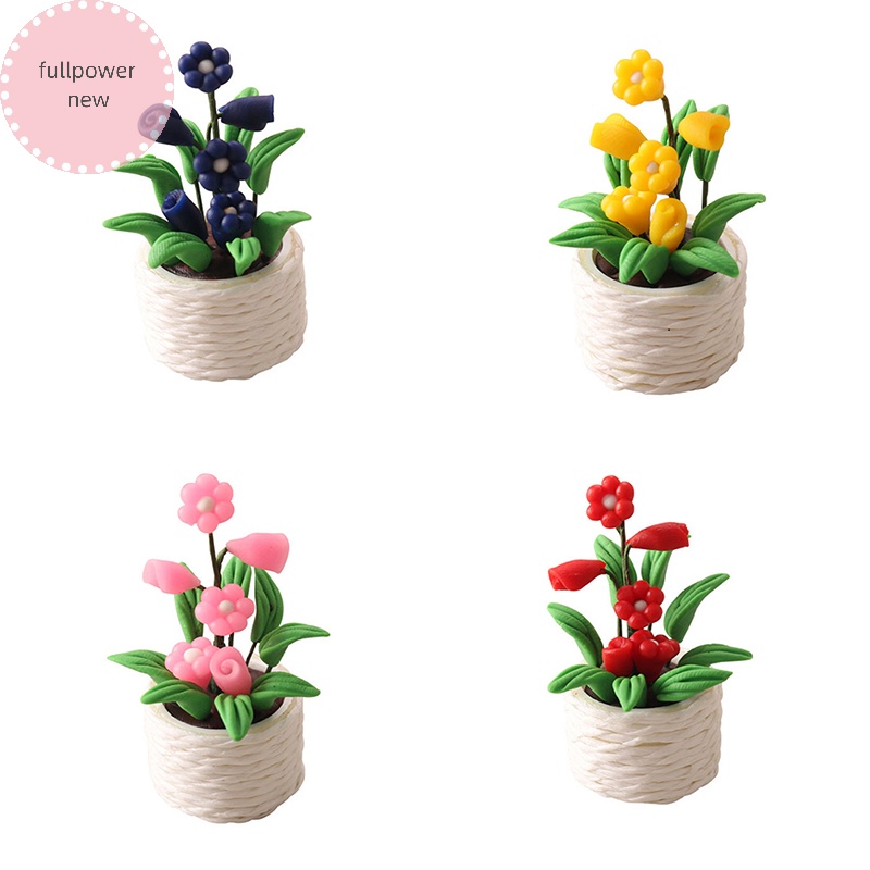 Toàn Bộpowernew Chậu Hoa Mini Tỉ Lệ 1: 12 Dùng Trang Trí Nhà Búp Bê vn