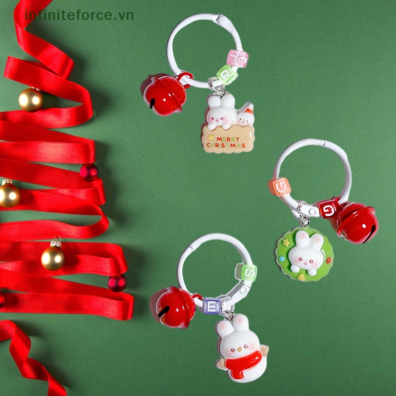 Móc Khóa Hình Thỏ / Cây Thông / Người Tuyết Hoạt Hình Dễ Thương Dùng Làm Quà Tặng Giáng Sinh