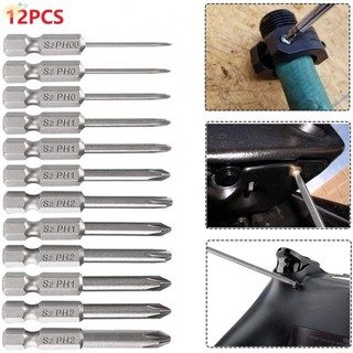Screwdriver bit 6.35mm / 1/4 in. hex set 12pcs cross 1/4 inch hex shank