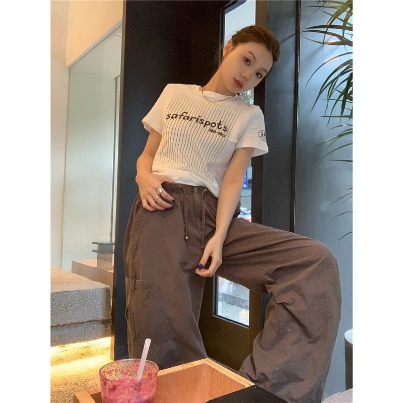 Áo Thun Nữ Ngắn Tay In Chữ Phong Cách Trẻ Trung Năng Động
