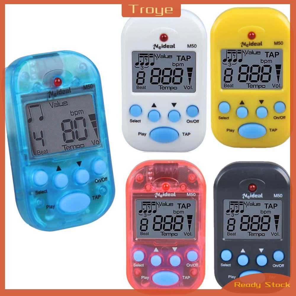 ❀ Troye troye ❀ Máy Đập Nhịp m50 mini Với Màn Hình lcd Hiển Thị Kỹ Thuật Số Cho Đàn guitar