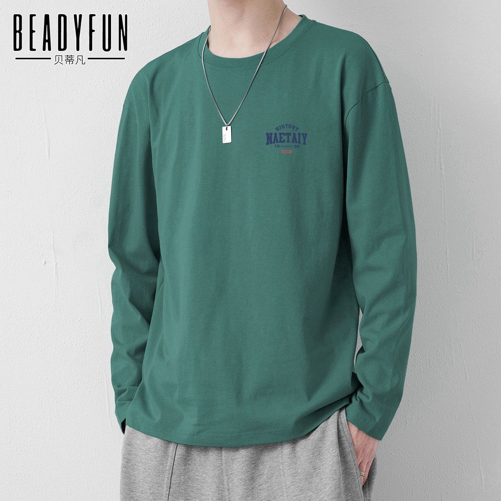 Áo Thun Tay Dài Cổ Tròn Dáng Rộng In Họa Tiết Thời Trang Xuân Thu Cho Nam