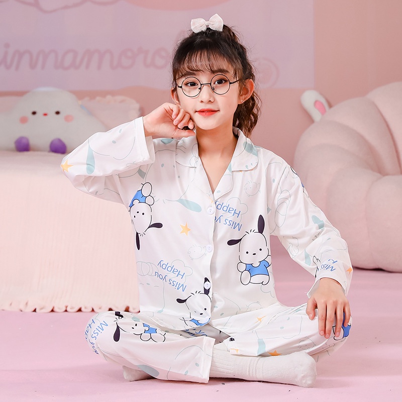 Bộ Đồ Ngủ Dài Tay Họa Tiết Hoạt Hình Xinh Xắn Theo Phong Cách Xuân Thu Dành Cho Bé 105-150cm