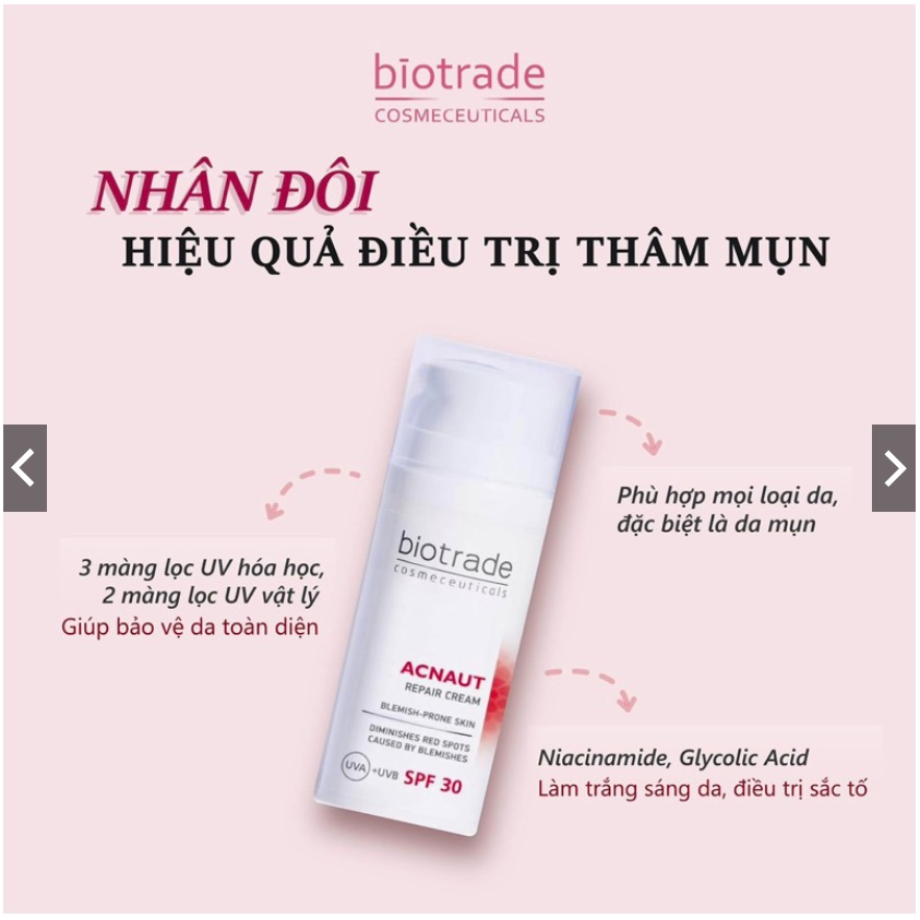Kem giảm thâm sau mụn Biotrade Acnaut Repair Cream SPF30