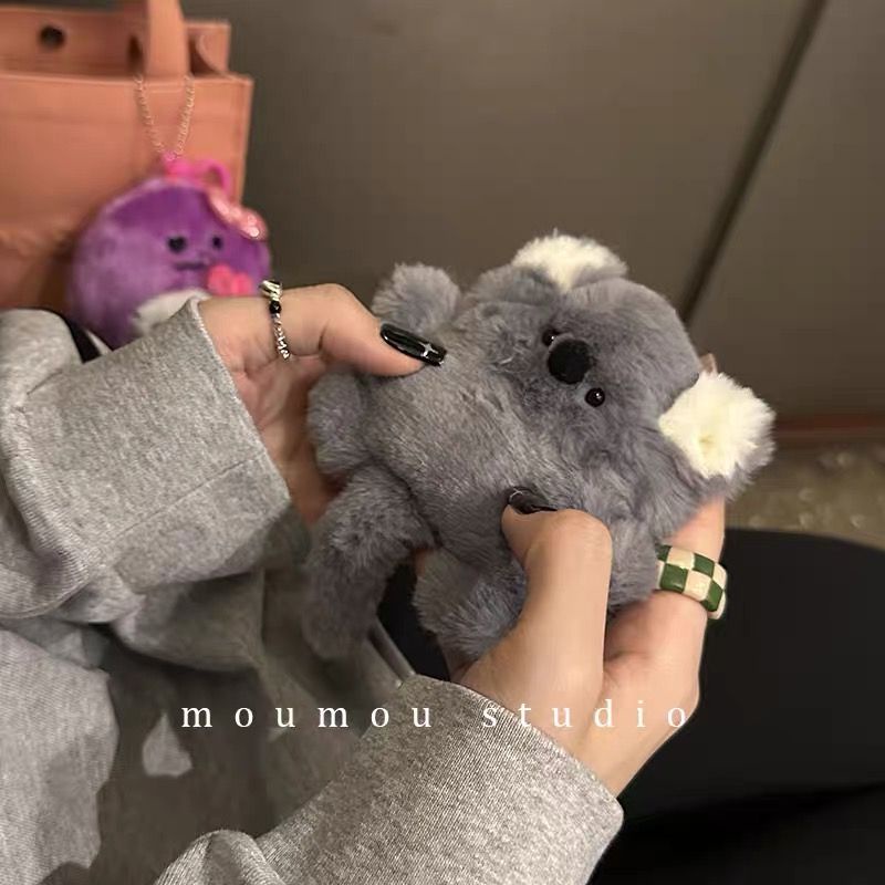 Vỏ Bảo Vệ Hộp Sạc Tai Nghe bluetooth airpods2 pro Bằng Lông Nhung Hình Gấu koala Nhật Hàn Dễ Thương