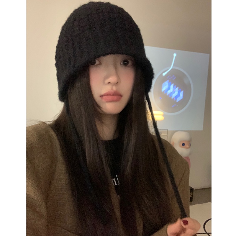 Mũ Len Màu Nâu Giữ Ấm Thời Trang Thu Đông Phong Cách Hàn Quốc Cho Nữ