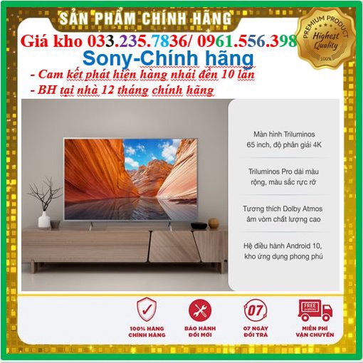 Smart Tivi Sony 65 Inch KD-65X9000H 4K UHD &lt; Chính hãng BH:24 tháng tại nhà toàn quốc &gt; - Mới 100%