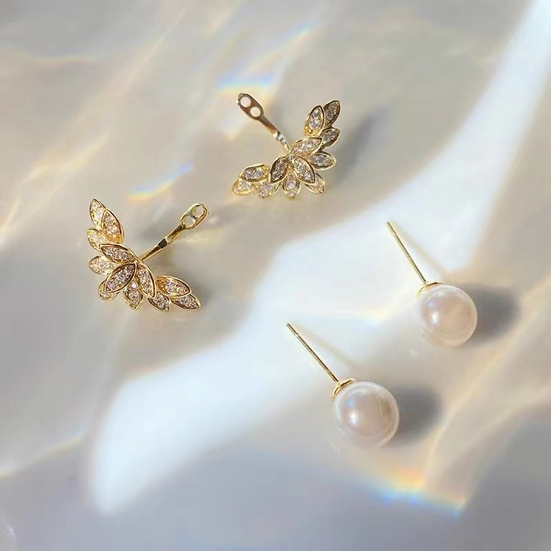 Khuyên Tai Tròn Đính Ngọc Trai Nhân Tạo Phong Cách Hàn Quốc