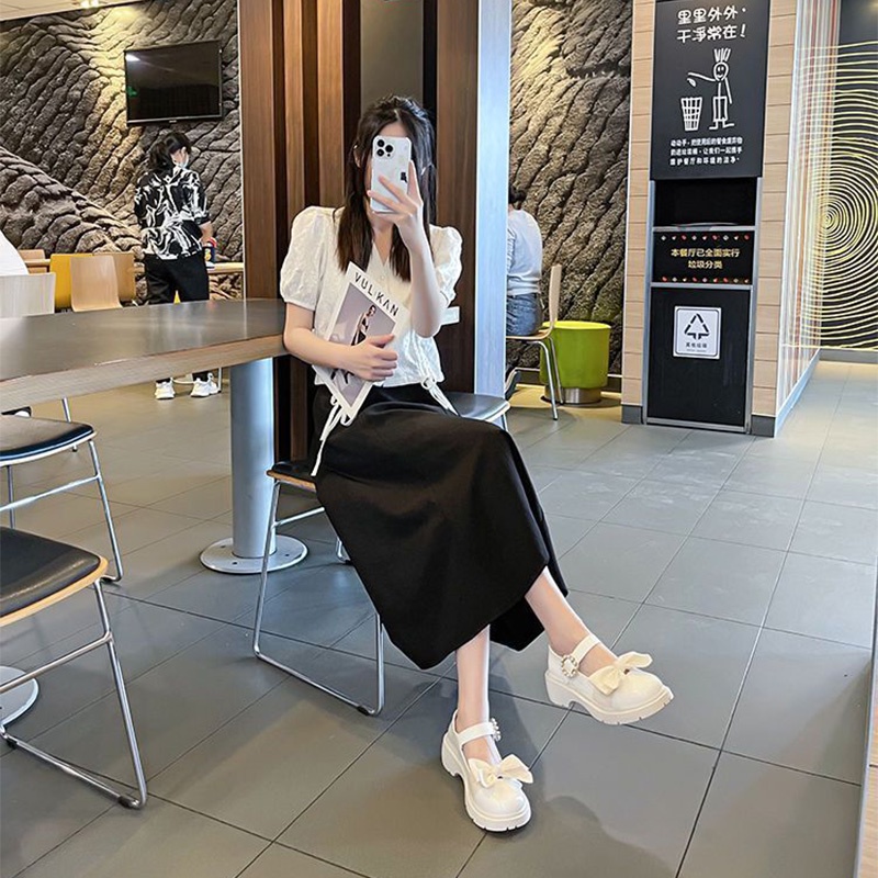 Giày Búp Bê Mũi Tròn Đính Nơ Thời Trang Pháp Cho Nữ