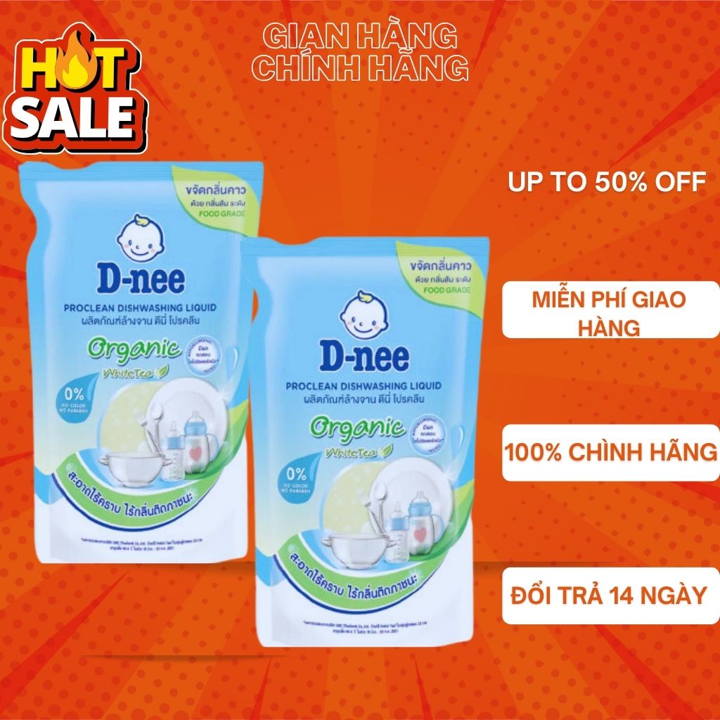 ComBo 3 Túi Nước rửa/xúc bình sữa Dnee Organic Túi 500ml.. .. !