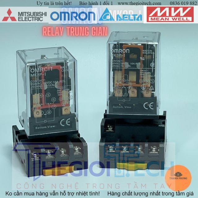 Rơ Le Trung Gian 11 Chân Tròn Omron MK2P-I MK3P-I - 12 VDC