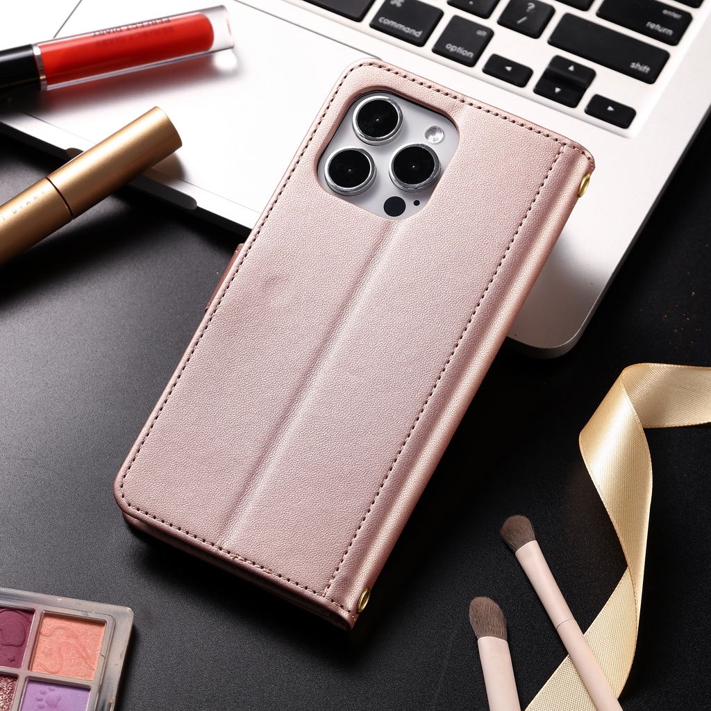 Cho iphone 15 Pro Max 15 Pro 15 Plus 14 Pro Max 14 Pro Bao Da Điện Thoại Dạng Ví Nắp Lật Nam Châm Có Ngăn Đựng Thẻ Và Dây Đeo