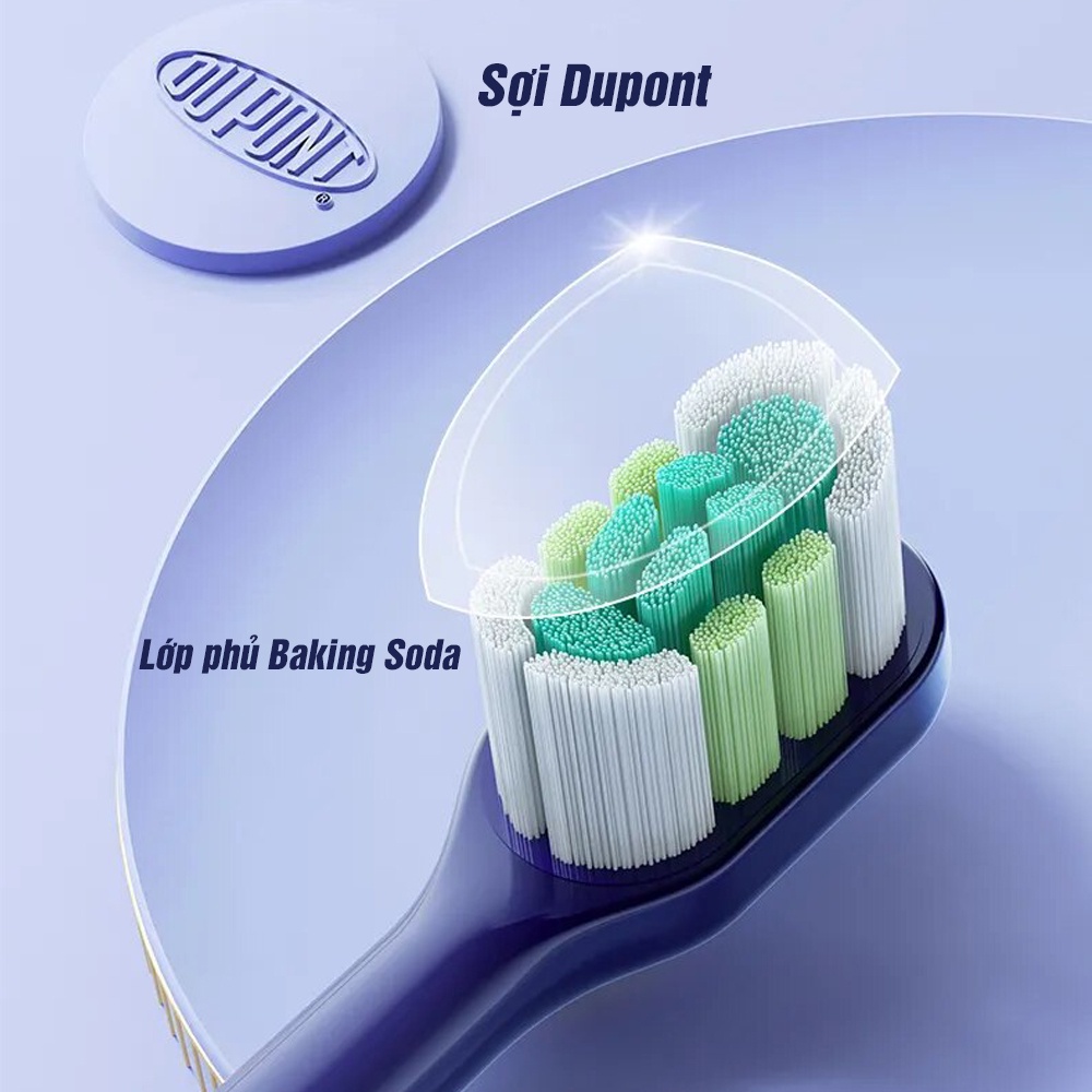 Cho bàn chải đánh răng điện máy Lebooo Huawei set bộ 2 đầu lông mềm Minh House