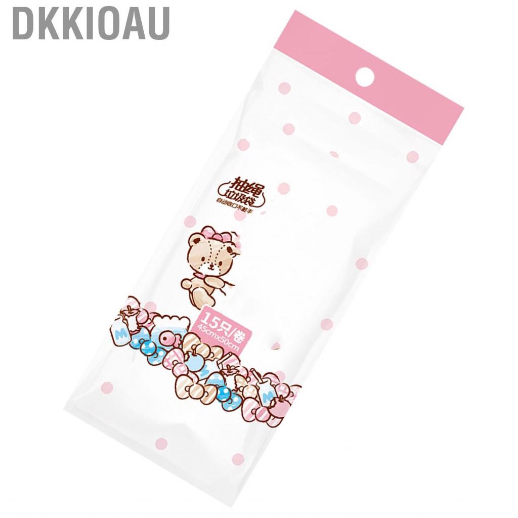 Dkkioau Disposable Garbage Bags  Well Sealed Point Break Drawstring Trash 15Pcs/Roll for Kitchen