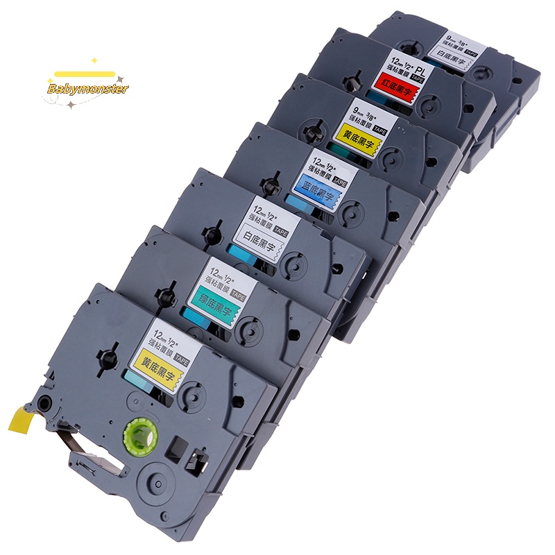 Băng Nhãn 12mm 9mm tz-231 pt-e100b d210 Cho Máy In Cảm Ứng Anh Em