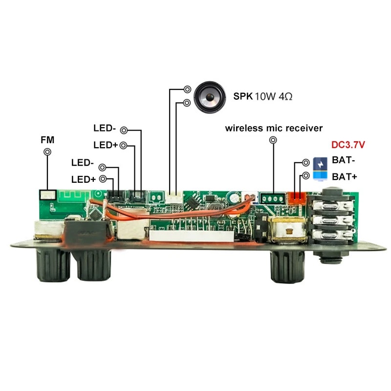 Bảng Mạch Khuếch Đại Âm Thanh mp3 bluetooth 5.0 10w 5v Mô-Đun Sạc mp3 fm Thẻ tf usb mic Thu Âm diy