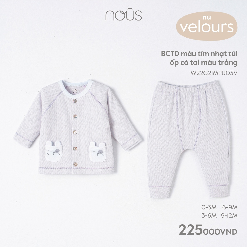 Bộ cài thẳng dài tay Nous Velours 2023