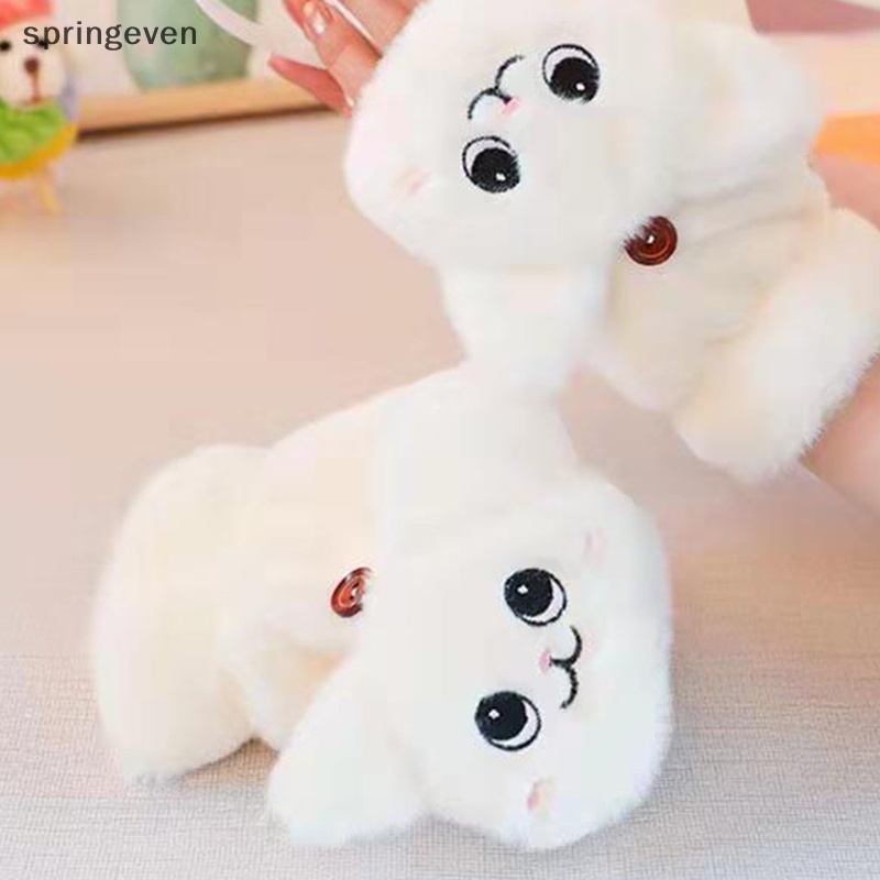 Găng Tay Lông Thỏ Mềm Mại Dày Dặn Ấm Áp Không Ngón Tay Nửa Ngón Dễ Thương Cho Nữ