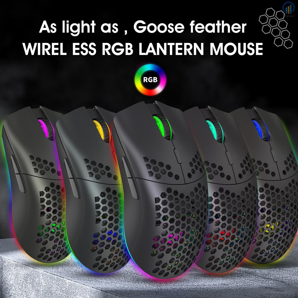 HXSJ T66 RGB Wireless Gaming Mouse with RGB Lighting Charging Computer Accessory for Desktop Laptop White