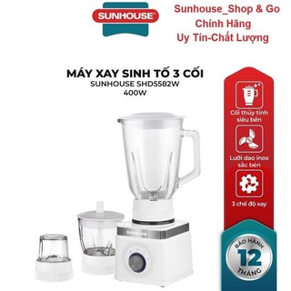Máy xay sinh tố 3 cối sunhouse shd5582w_ hàng chính hãng