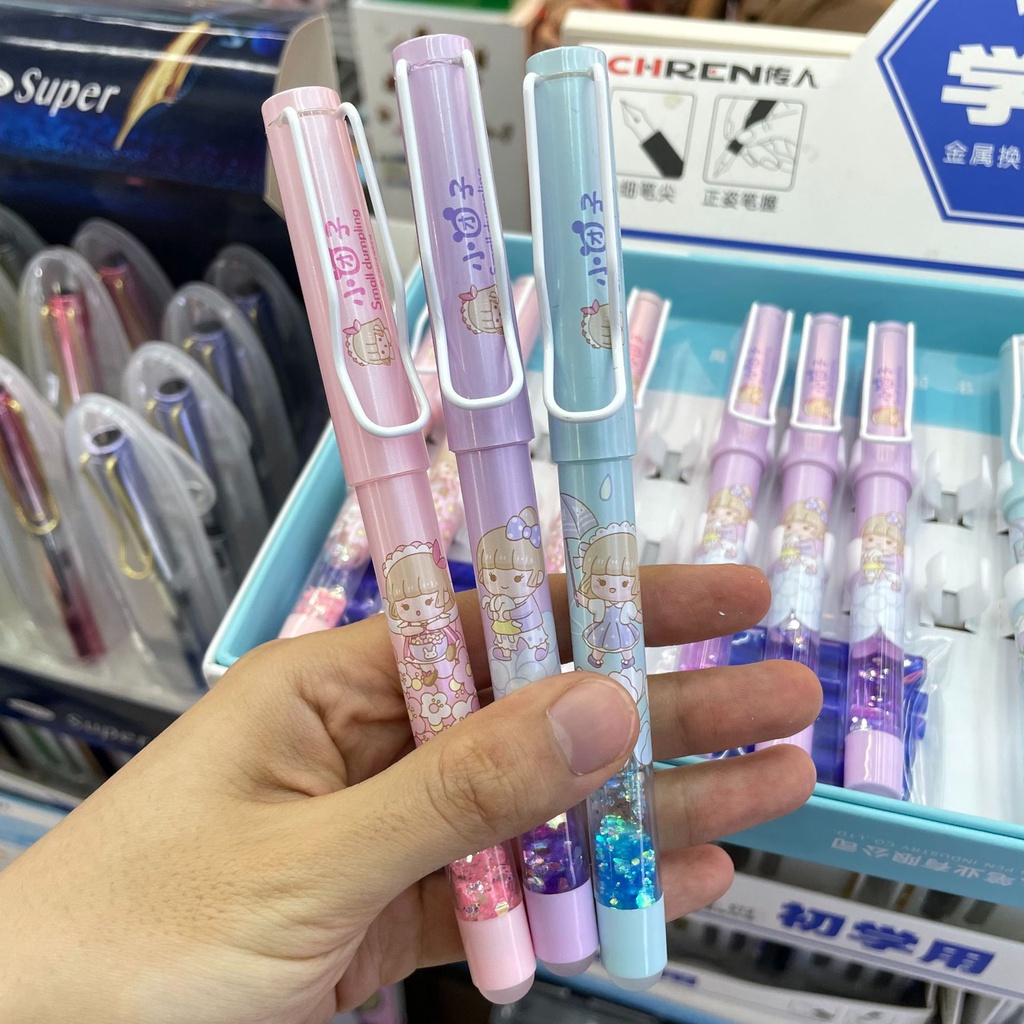 1cây bút máy bấm xóa được/bút mực bấm tẩy được