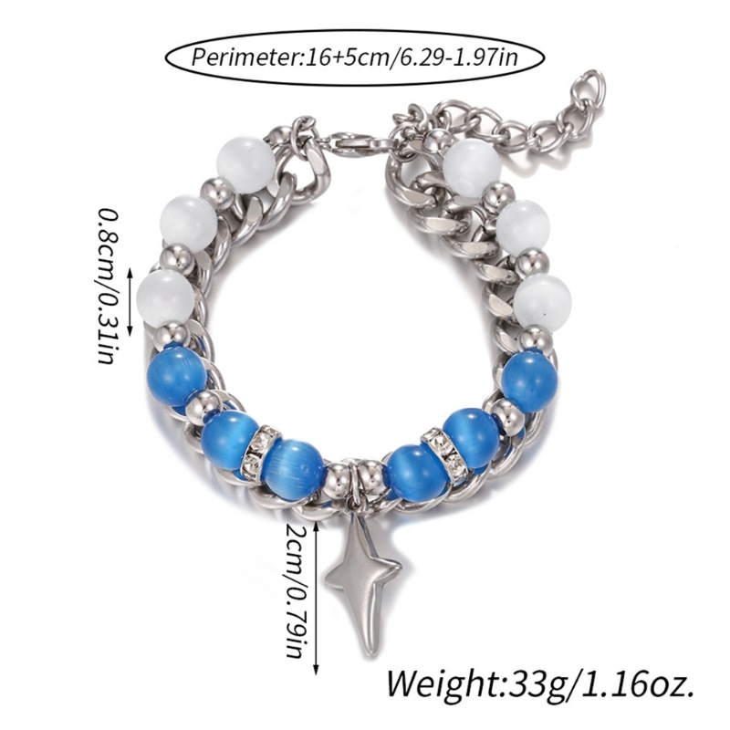 Inf Vòng Tay Chuỗi Hạt Hai Lớp Hình Ngôi Sao Đơn Giản Có Thể Điều Chỉnh Được Thời Trang Dành Cho Cặp Đôi